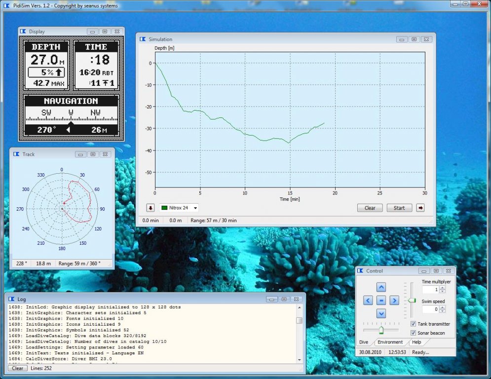 PIDIsim Dive Simulation and Analysis Software