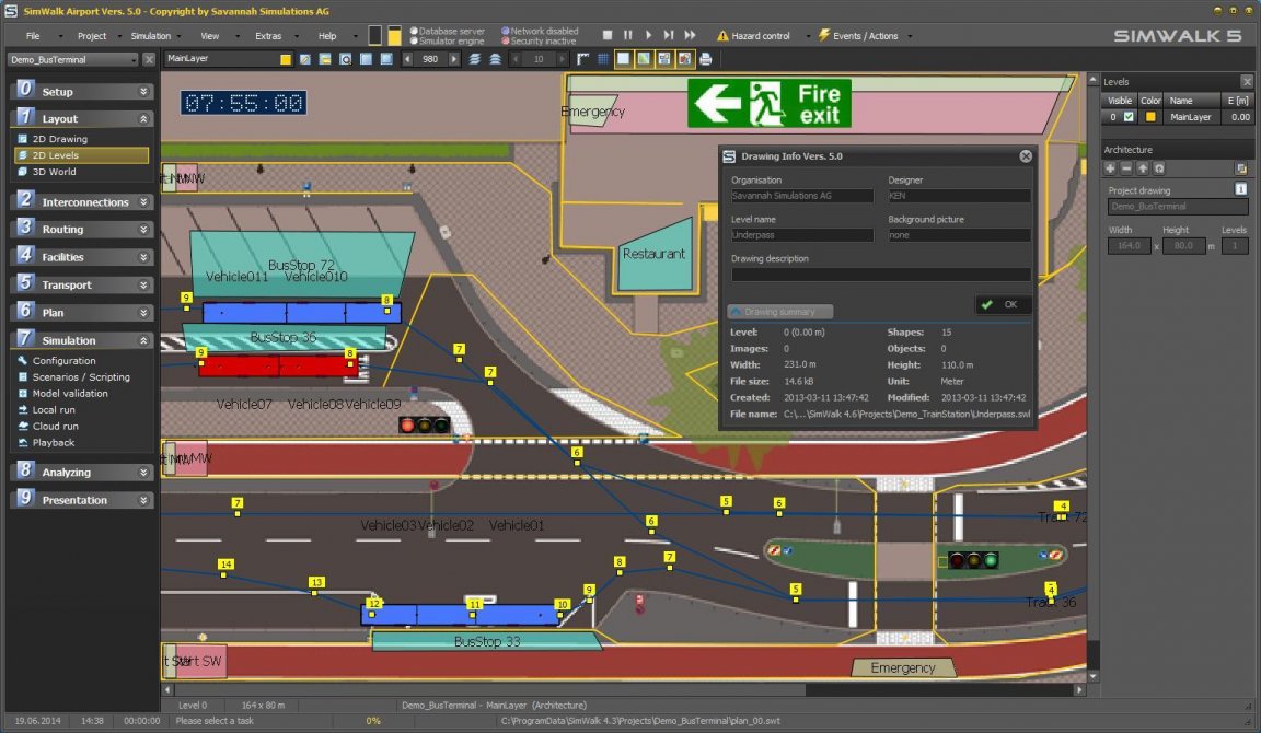 SimWalk Transport Airport Pedestrian Simulation