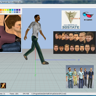 SimWalk 3D Human Actor Modeller